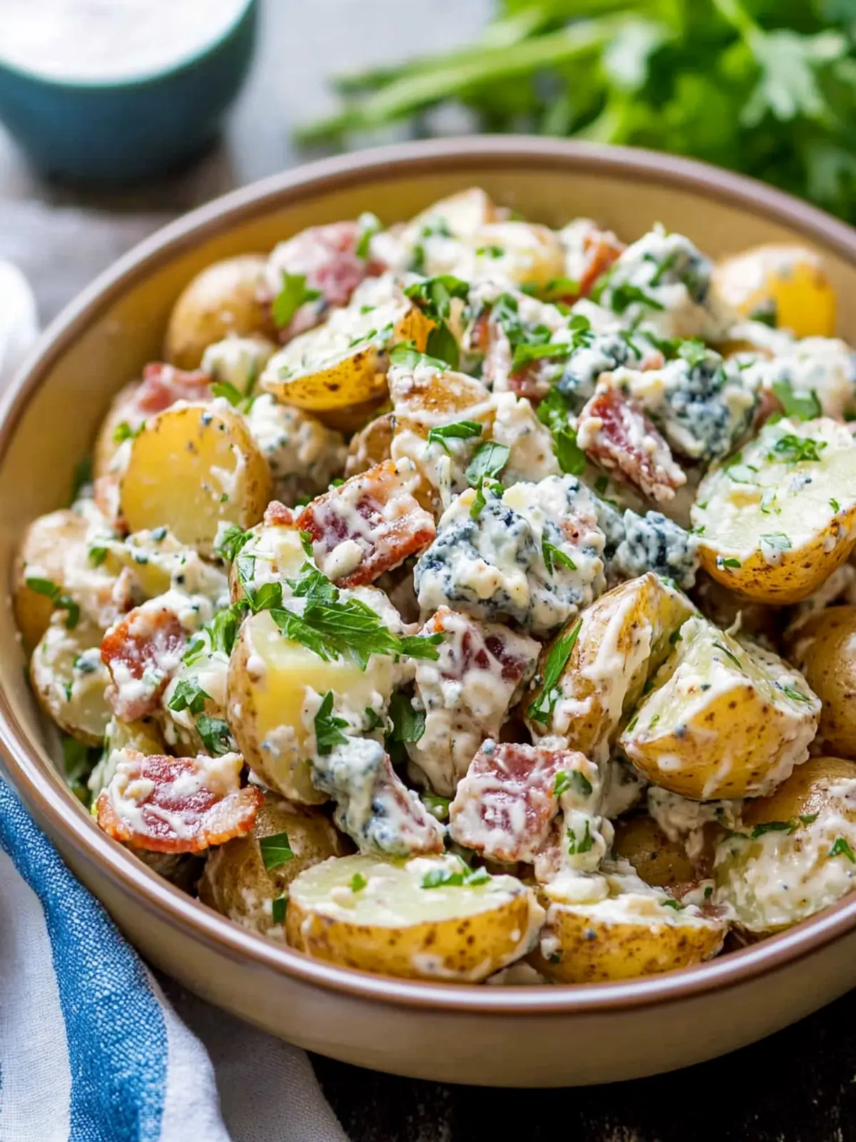 Bacon Blue Cheese Potato Salad - Creamy & Crunchy Crowd-Pleaser