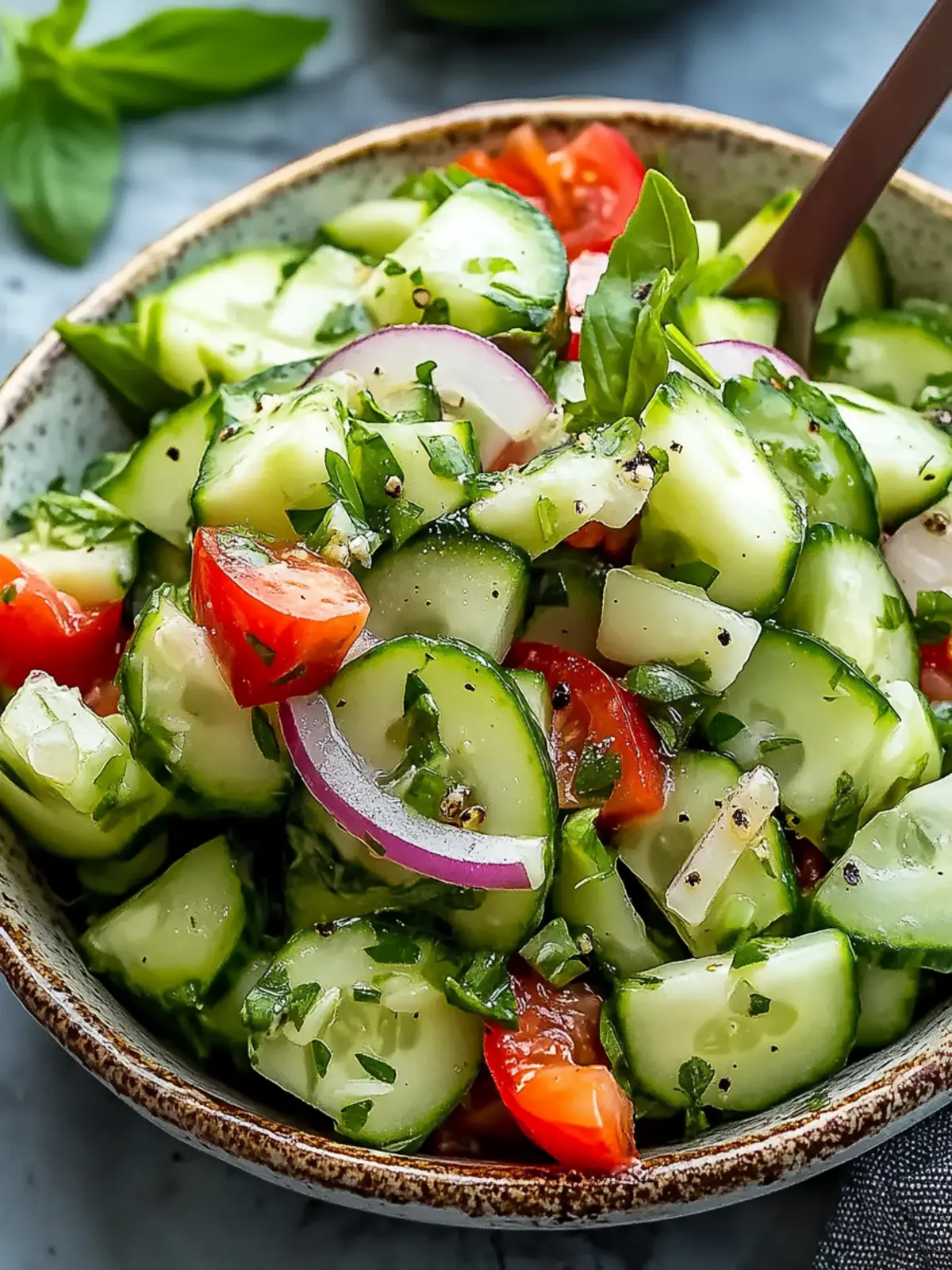 Refreshing Italian Cucumber Salad