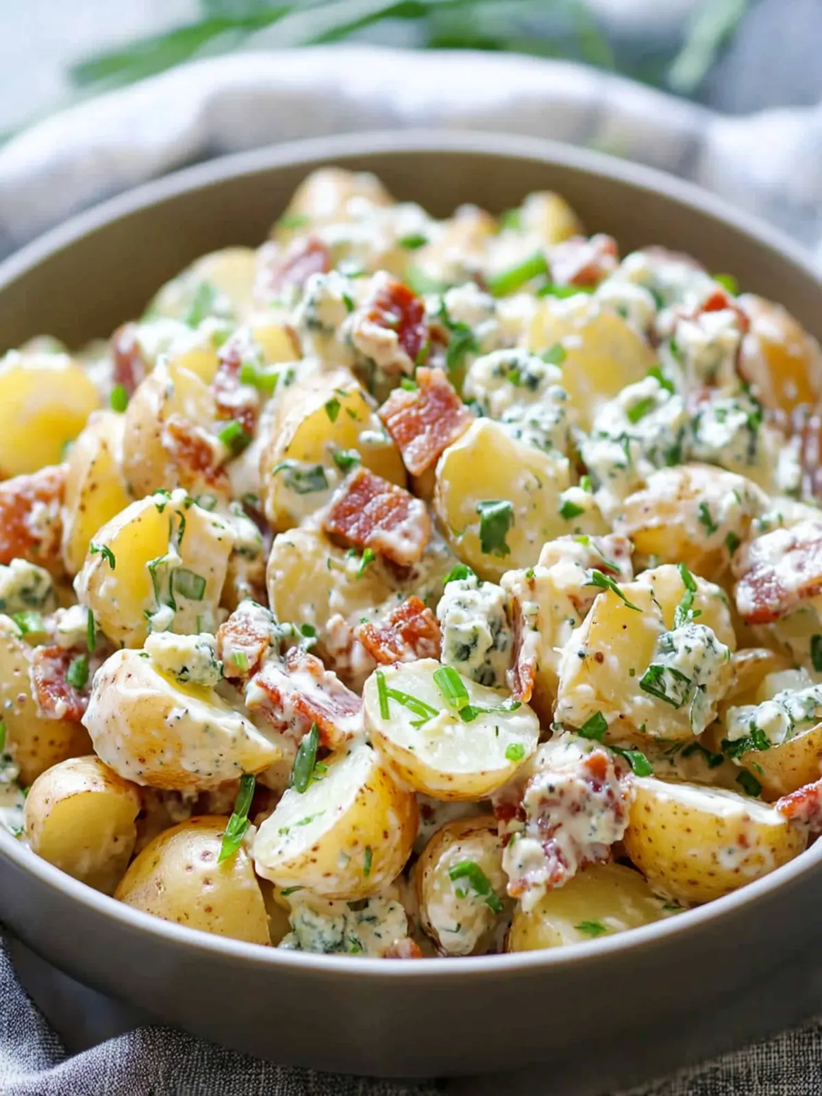 Bacon Blue Cheese Potato Salad - Creamy & Crunchy Crowd-Pleaser