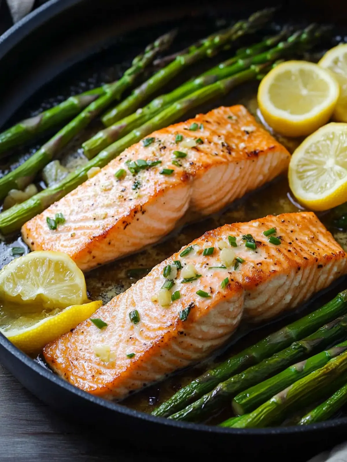 One-Pan Lemon Garlic Butter Salmon & Asparagus