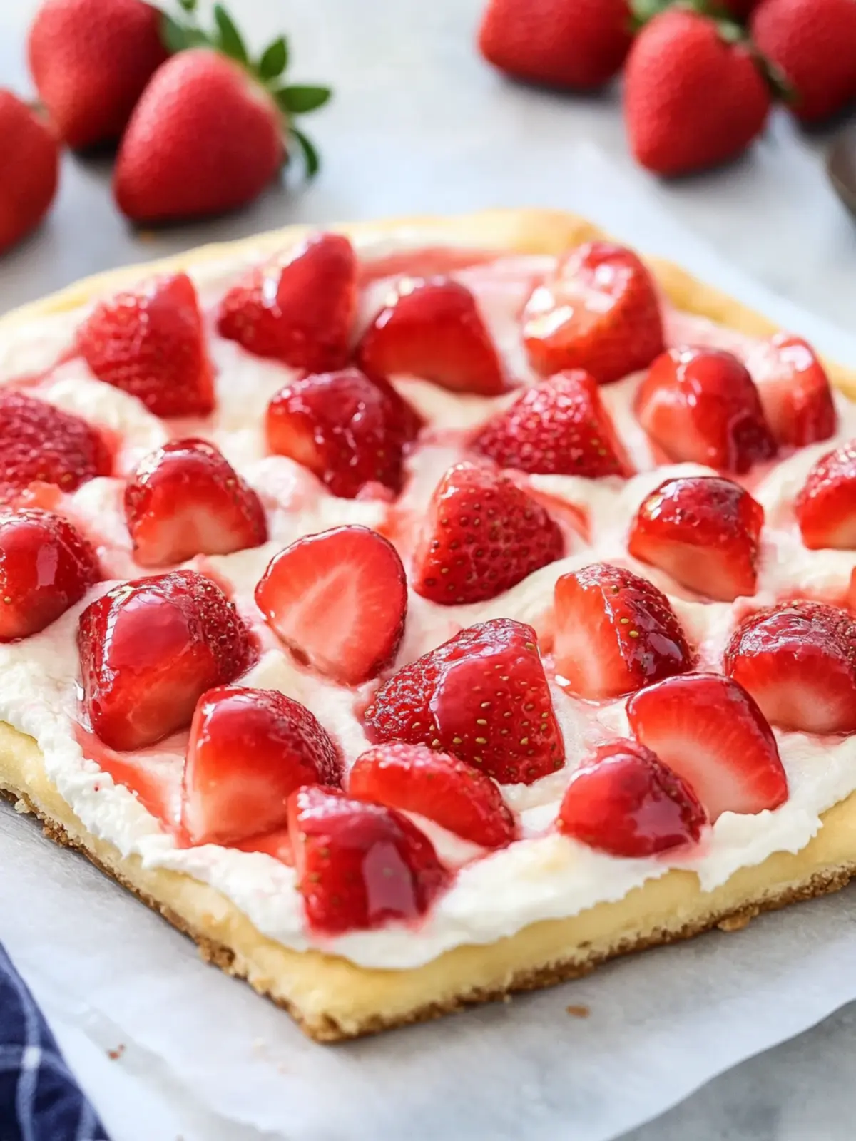 Strawberry Fruit Pizza (With Glazed Strawberries)