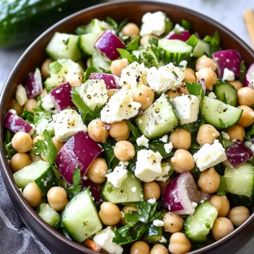 Chickpea Cucumber Feta Salad