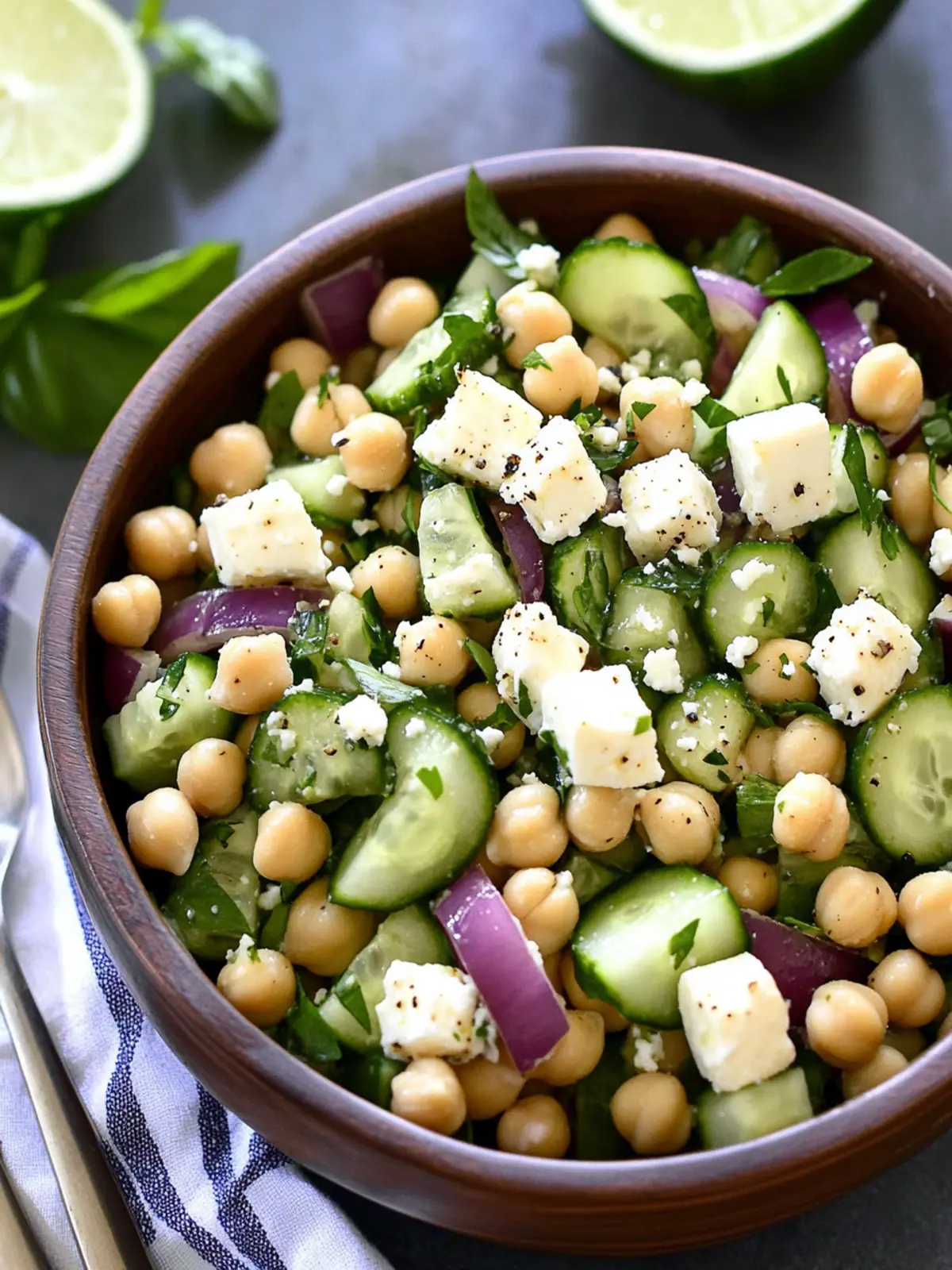 Chickpea Cucumber Feta Salad