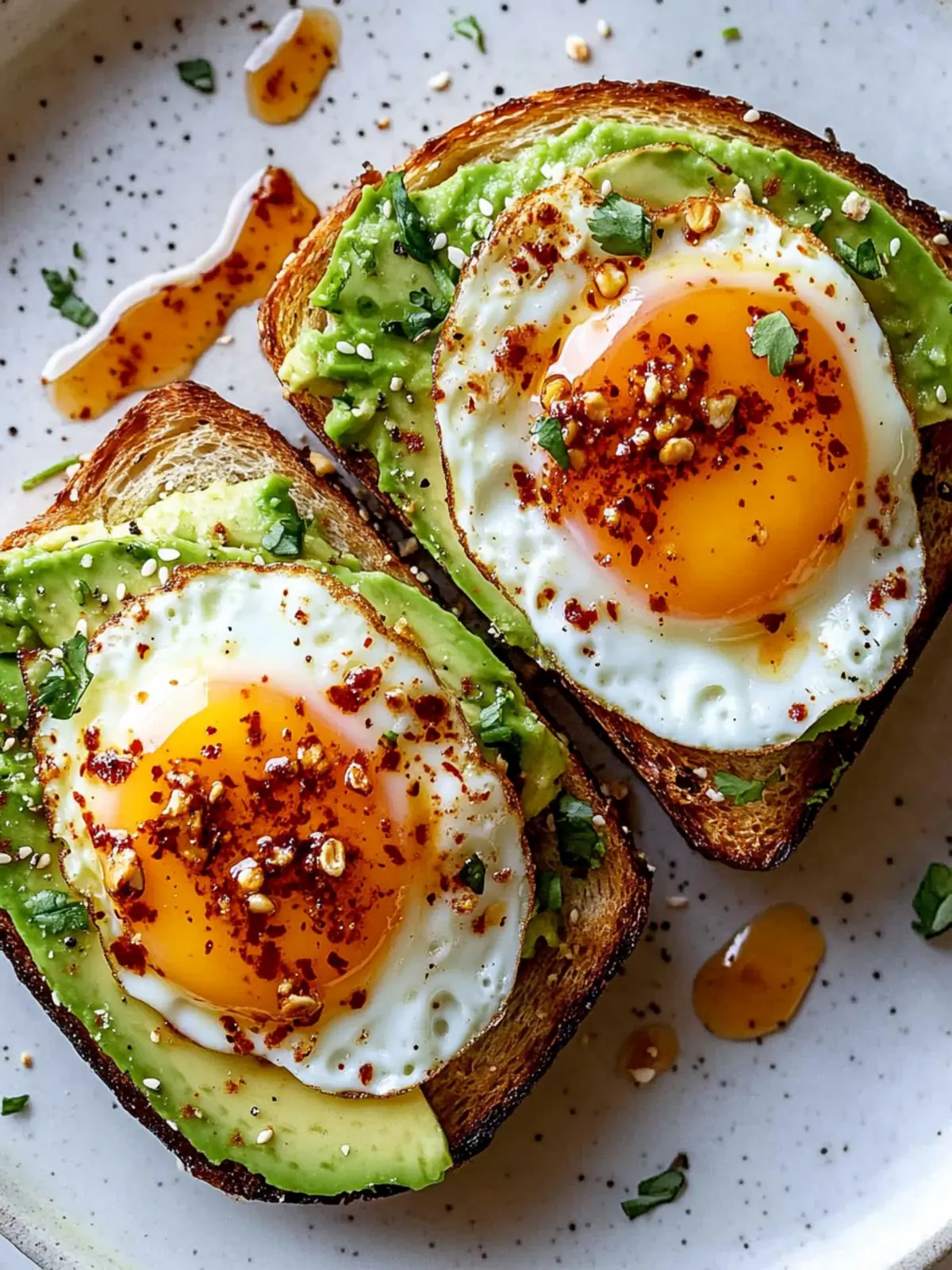Avocado Toast with Chili Crunch & Egg Clouds