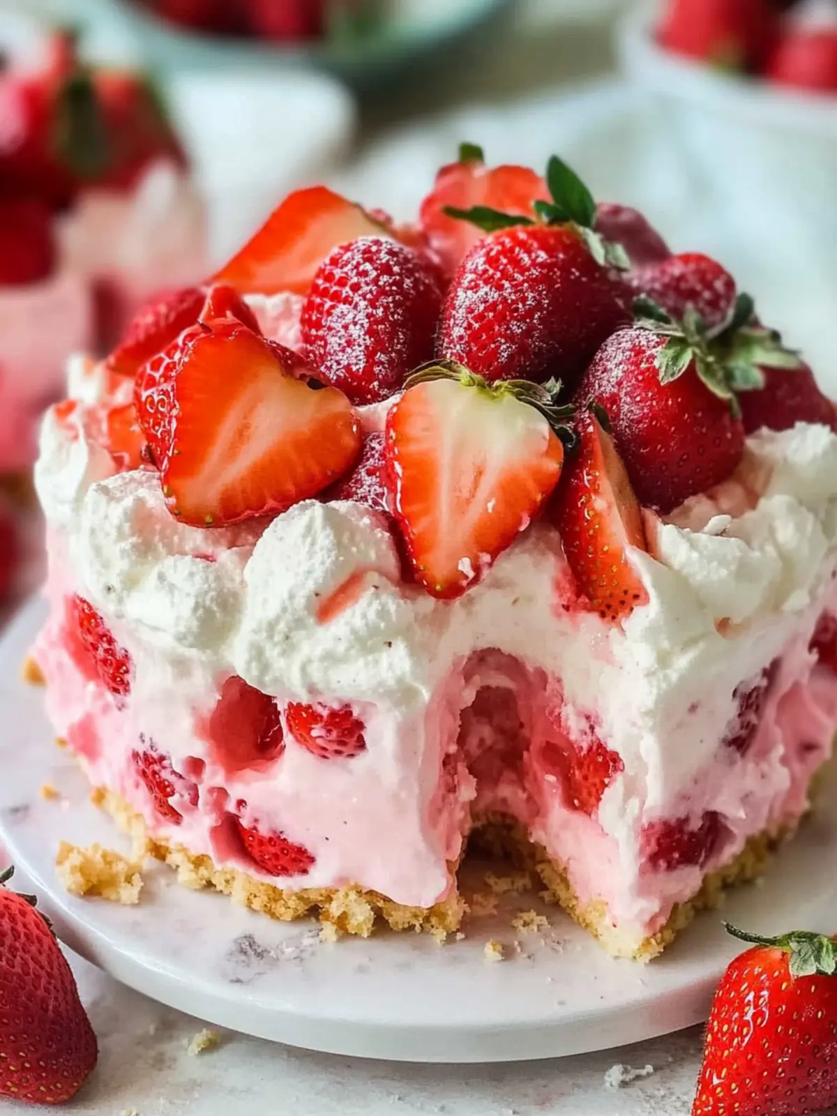 Strawberry Cheesecake Poke Cake