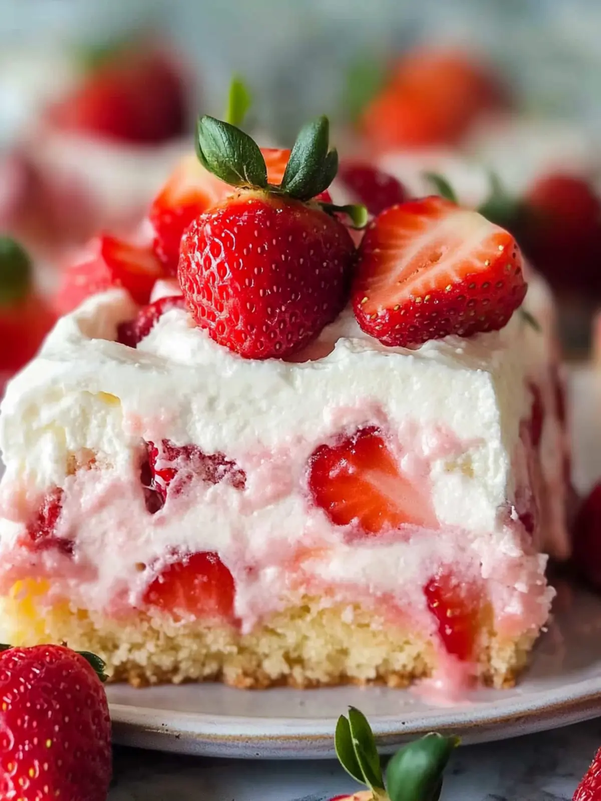 Strawberry Cheesecake Poke Cake