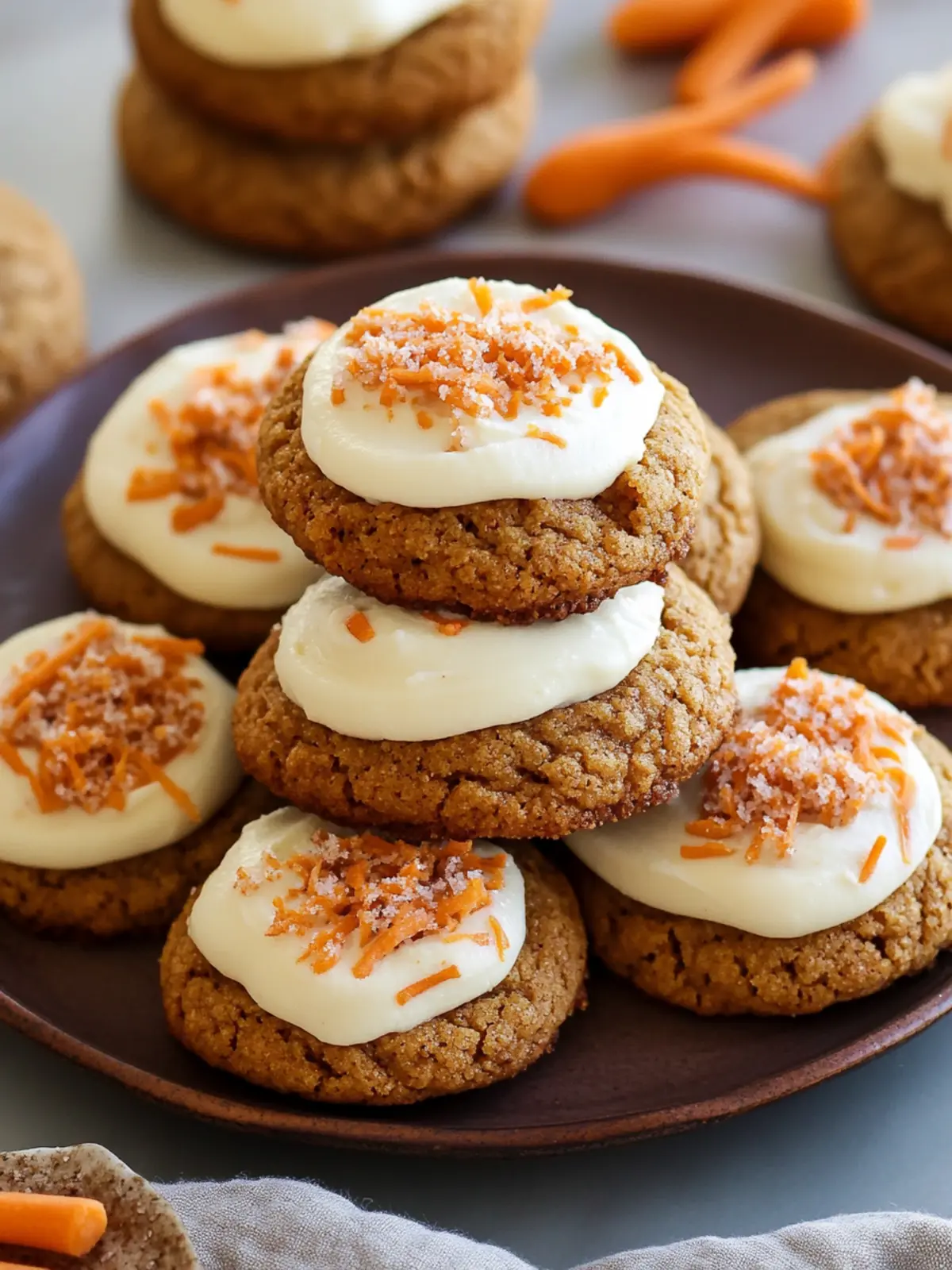 Carrot Cake Cookies with Cream Cheese Frosting