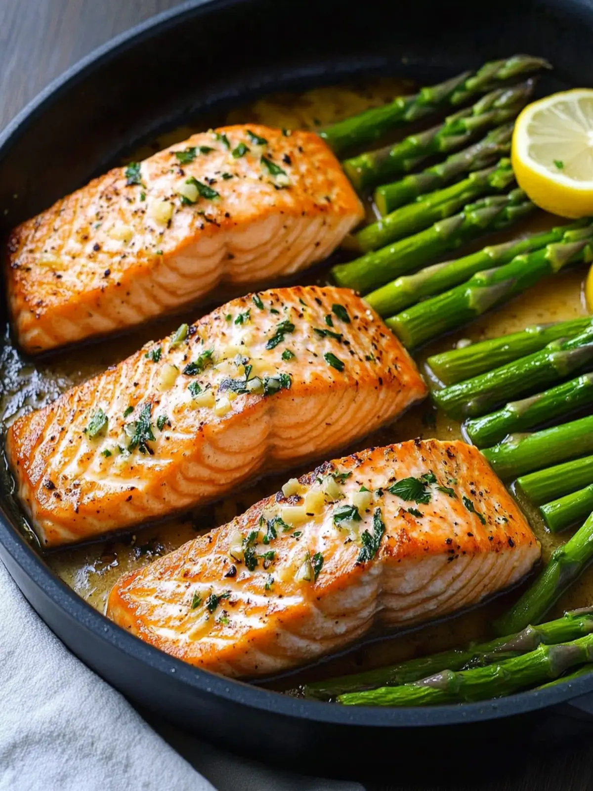 Delicious One-Pan Lemon Garlic Butter Salmon & Asparagus Joy