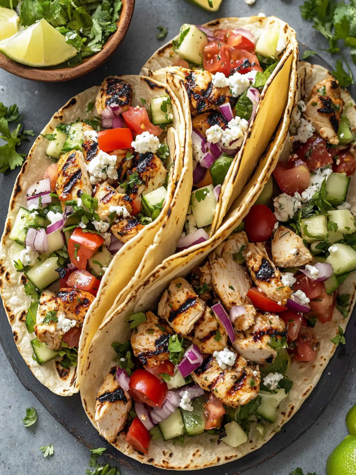 Grilled Mediterranean Chicken Tacos