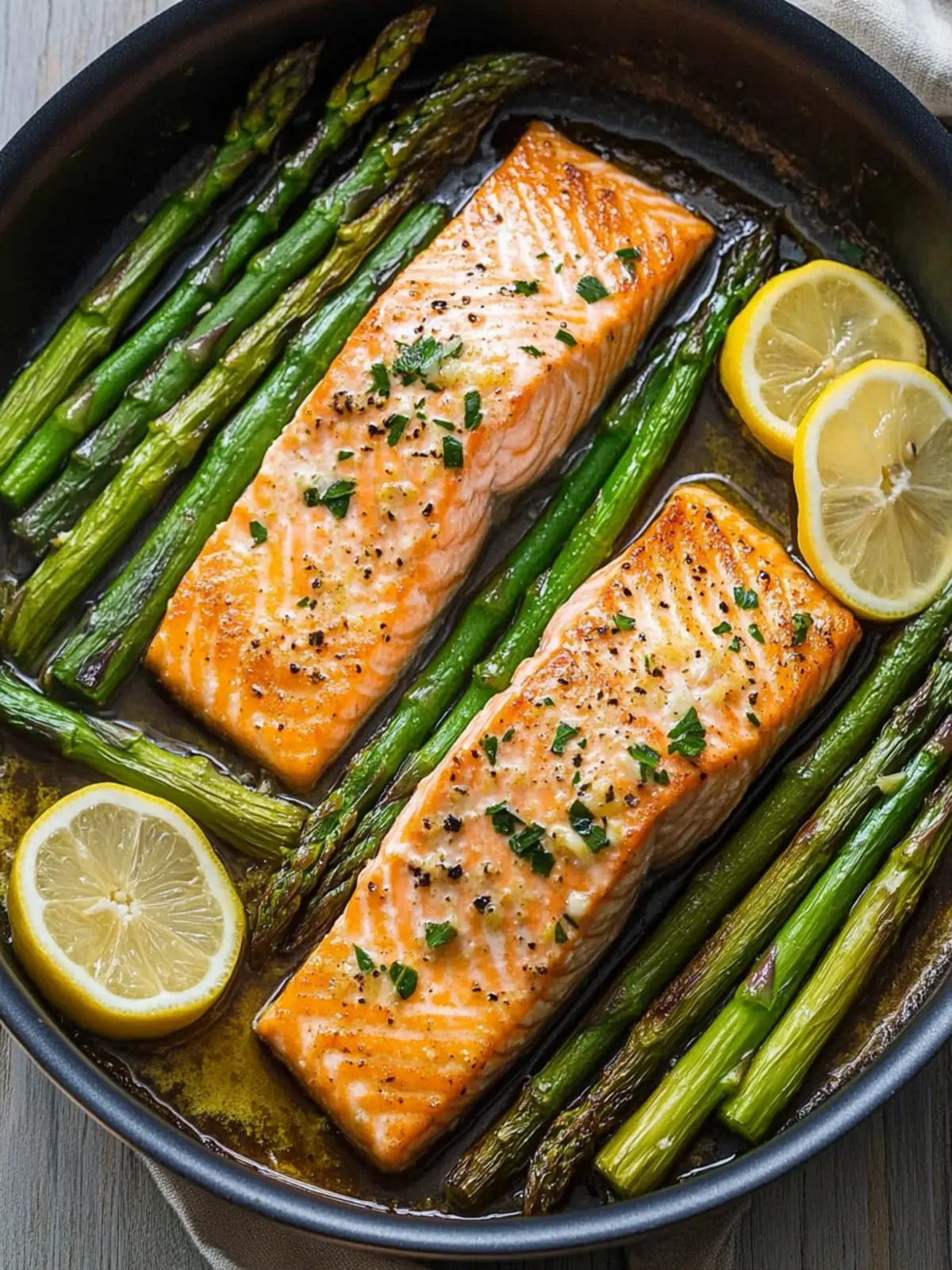One-Pan Lemon Garlic Butter Salmon & Asparagus