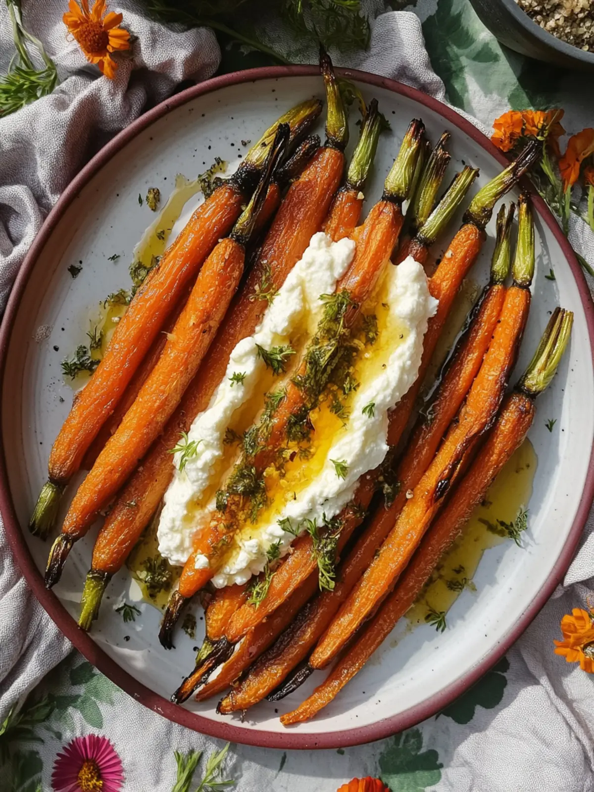 Honey Roasted Carrots with Whipped Ricotta