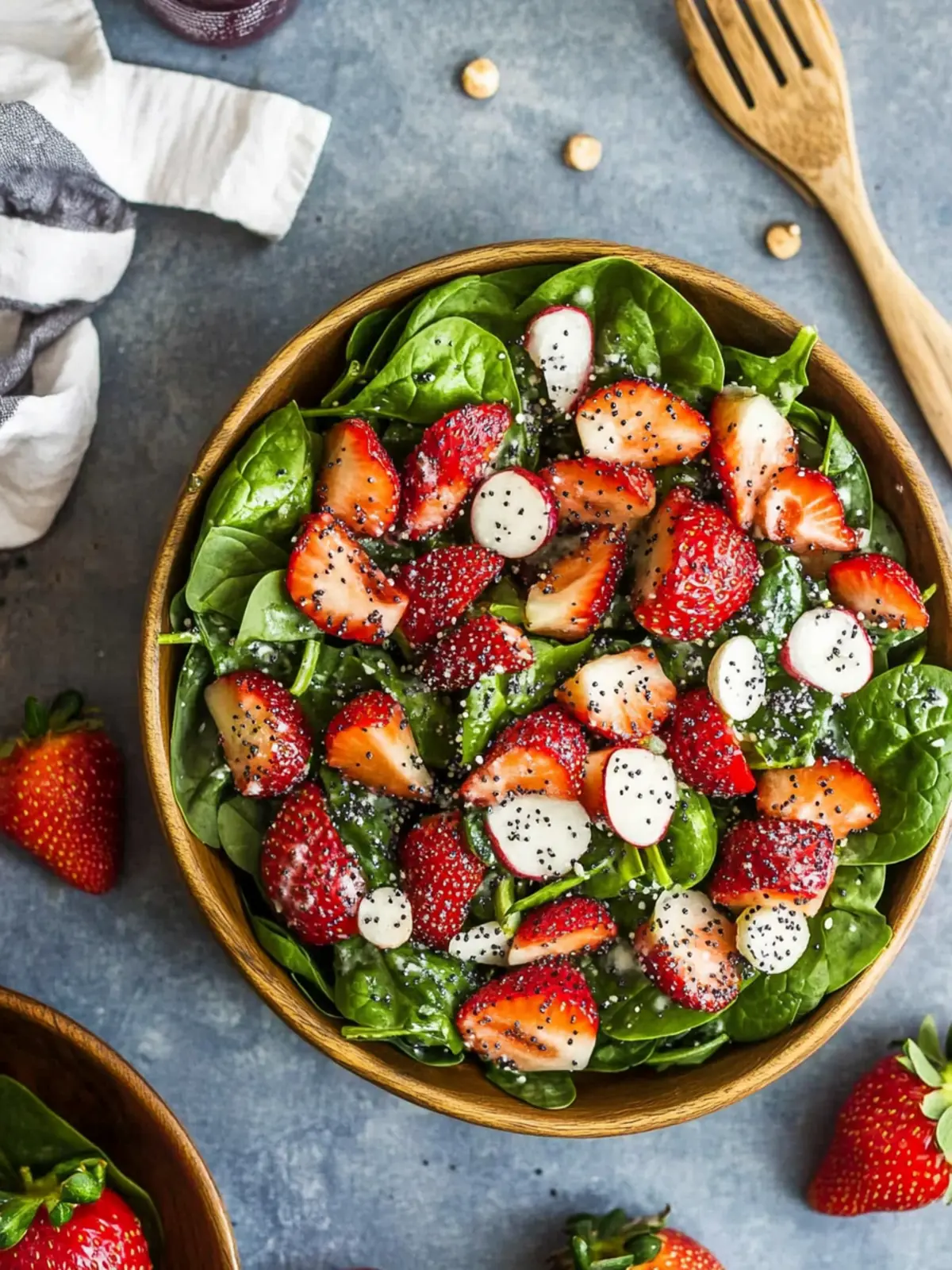 Delicious Strawberry Spinach Salad with Poppyseed Dressing