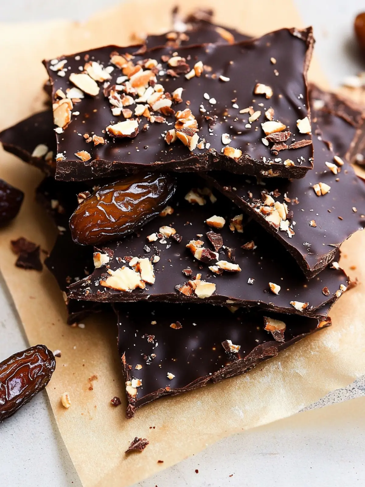 Chocolate Date Bark (Healthy Dessert)