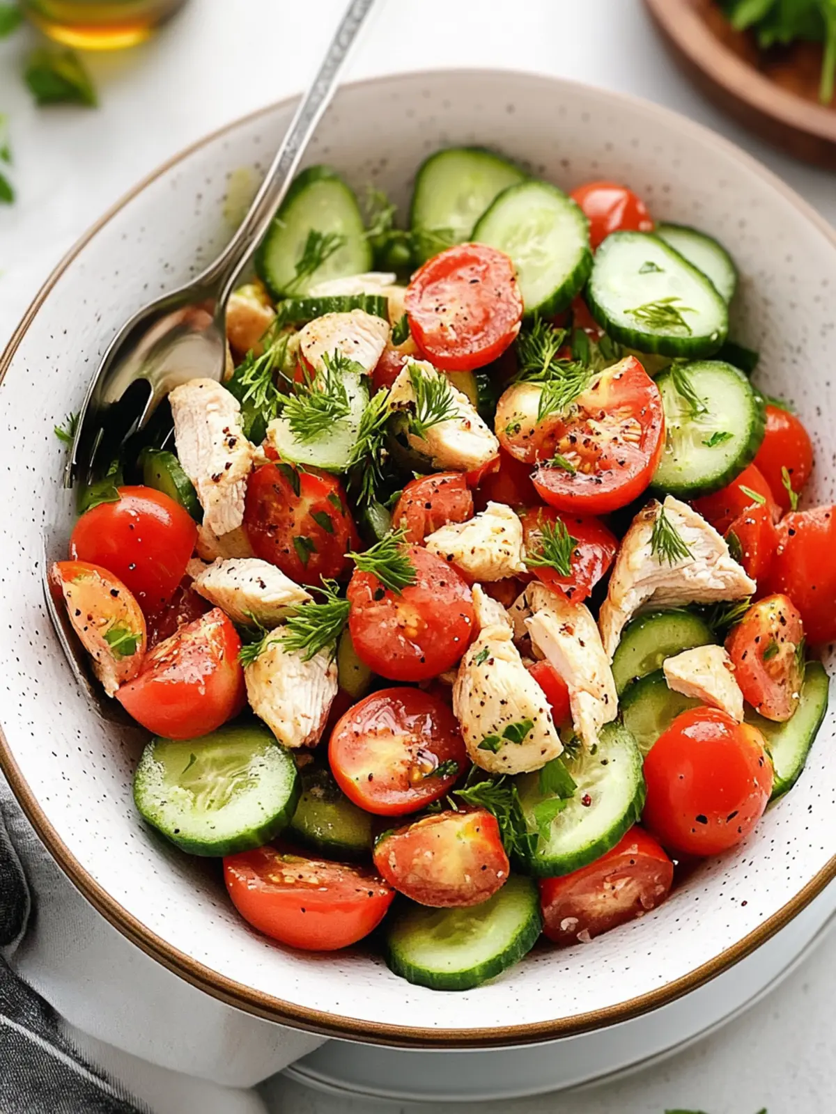 Chicken Cucumber and Tomato Salad Recipe