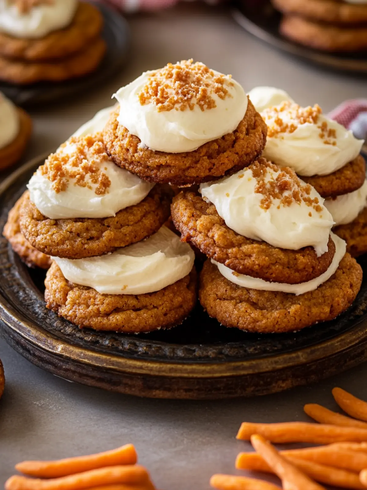 Carrot Cake Cookies with Cream Cheese Frosting