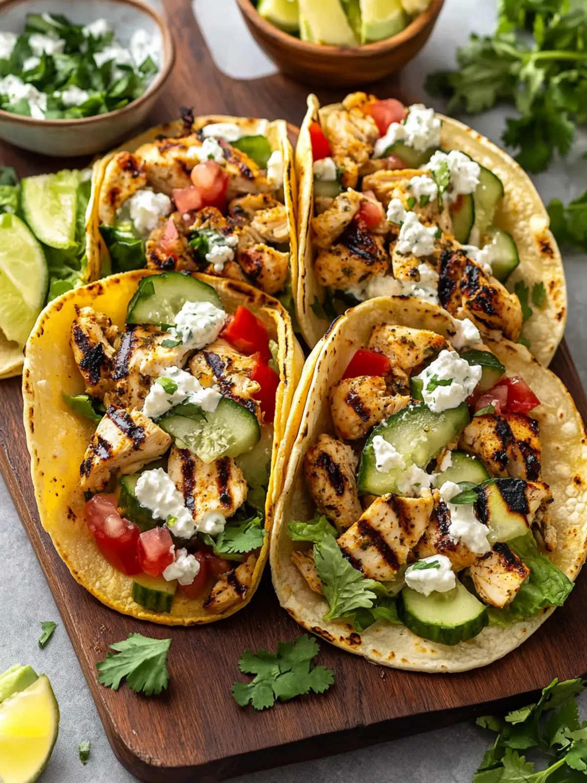 Grilled Mediterranean Chicken Tacos