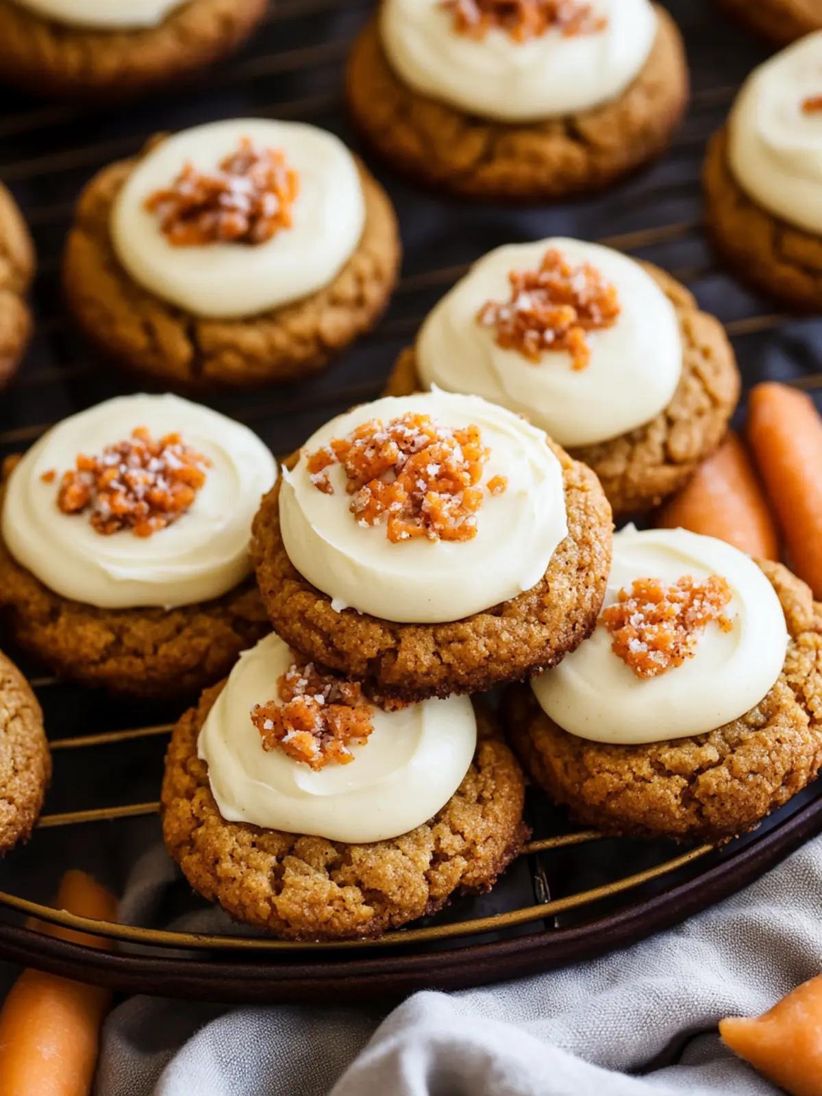 Carrot Cake Cookies with Cream Cheese Frosting