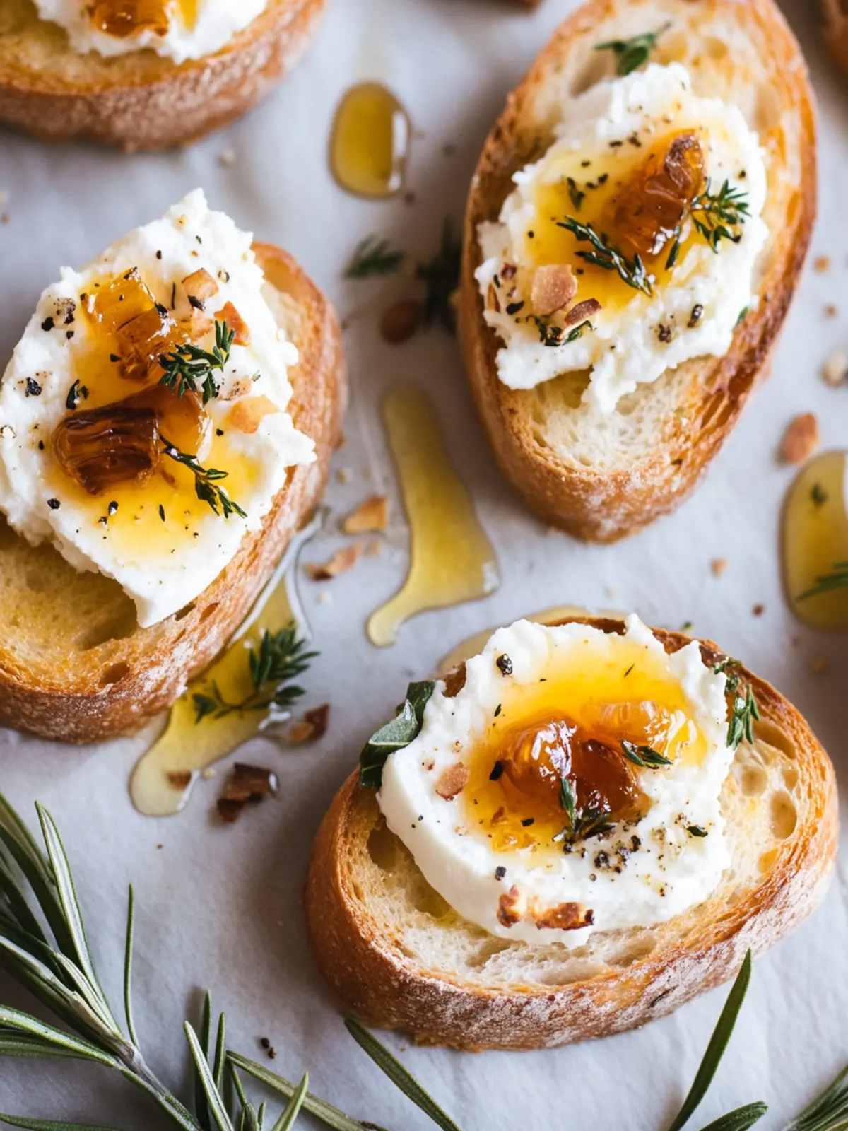 Whipped Feta & Hot Honey Crostini