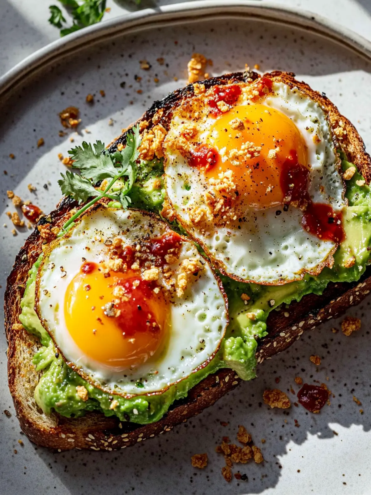 Avocado Toast with Chili Crunch & Egg Clouds for a Yummy Boost