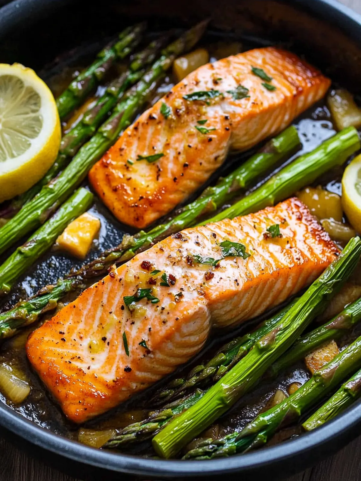One-Pan Lemon Garlic Butter Salmon & Asparagus