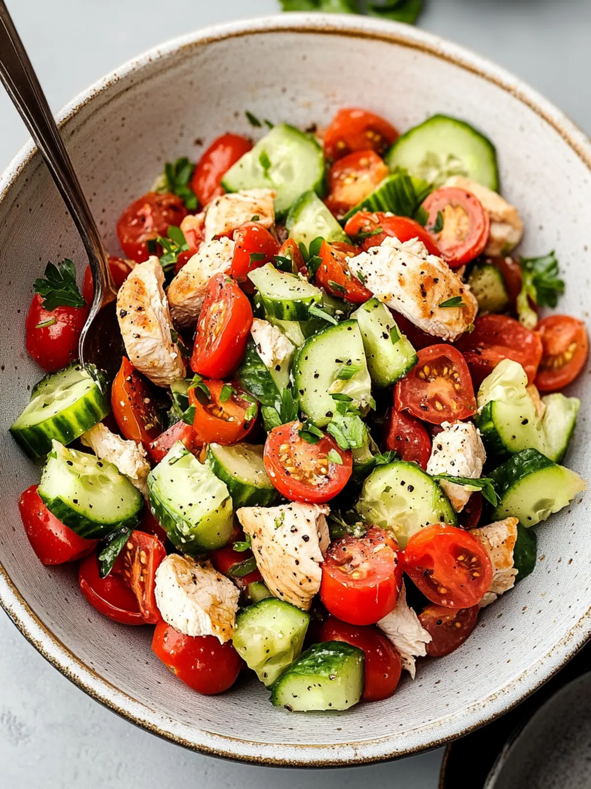 Chicken Cucumber and Tomato Salad Recipe
