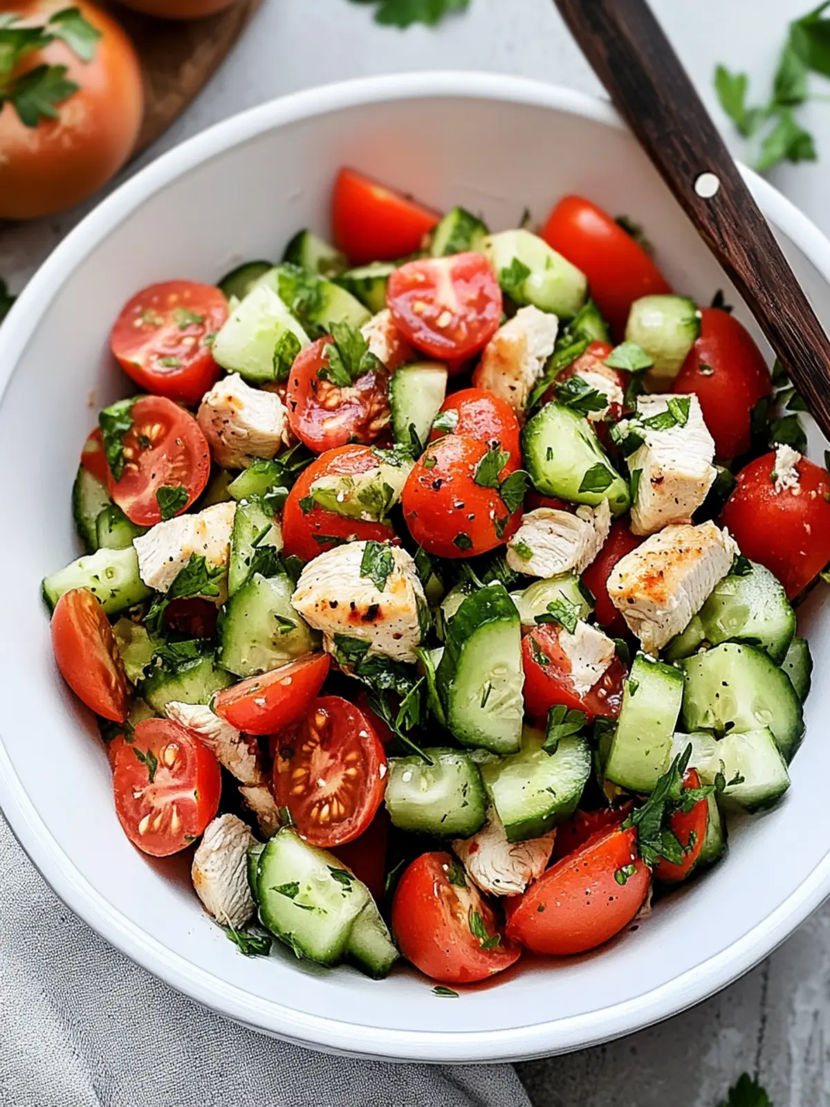 Chicken Cucumber and Tomato Salad Recipe