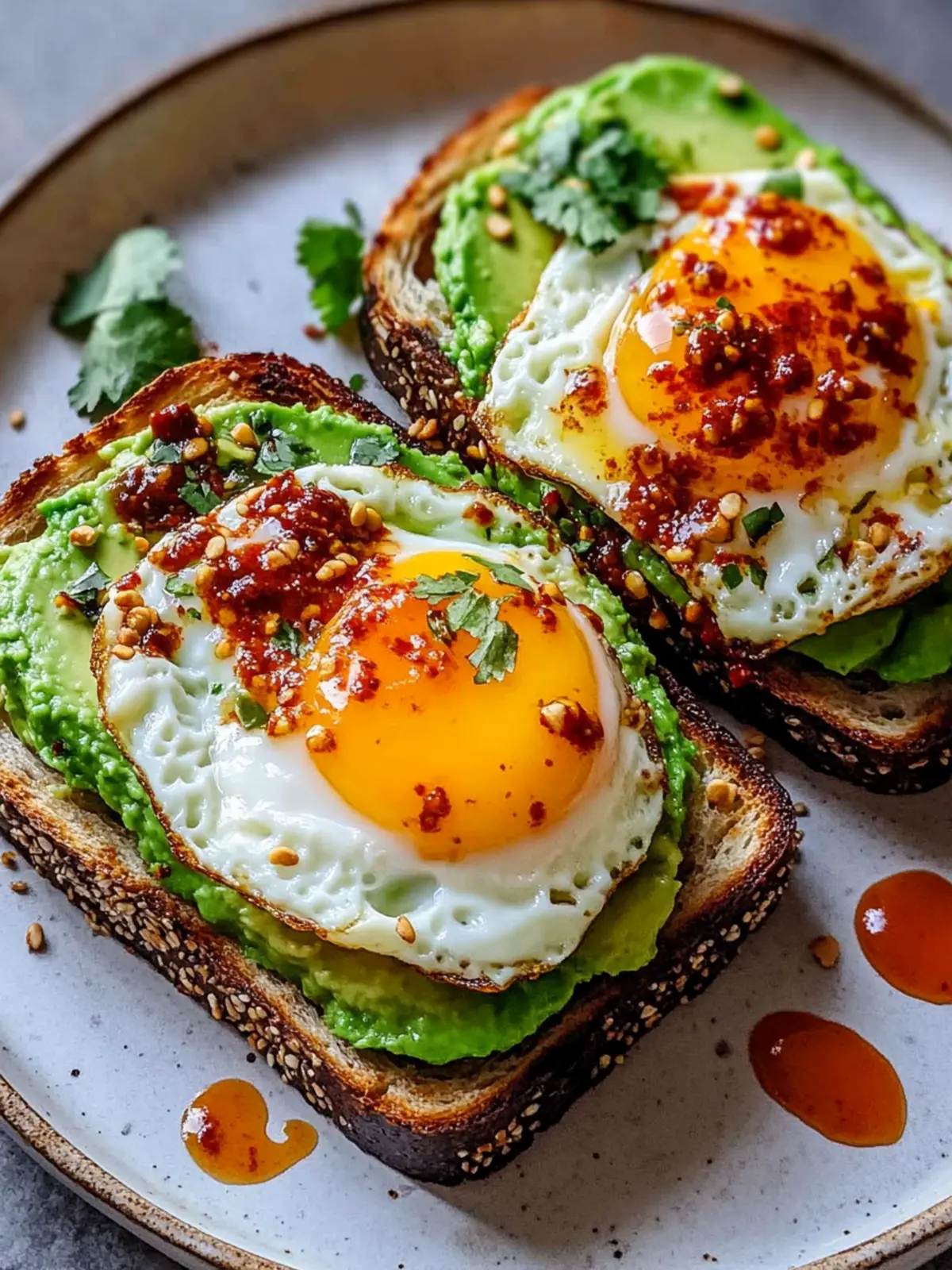 Avocado Toast with Chili Crunch & Egg Clouds