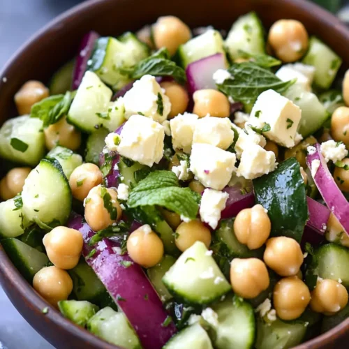 Chickpea Cucumber Feta Salad