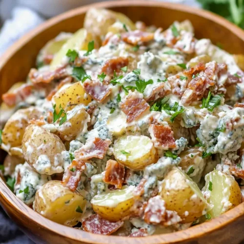 Bacon Blue Cheese Potato Salad - Creamy & Crunchy Crowd-Pleaser