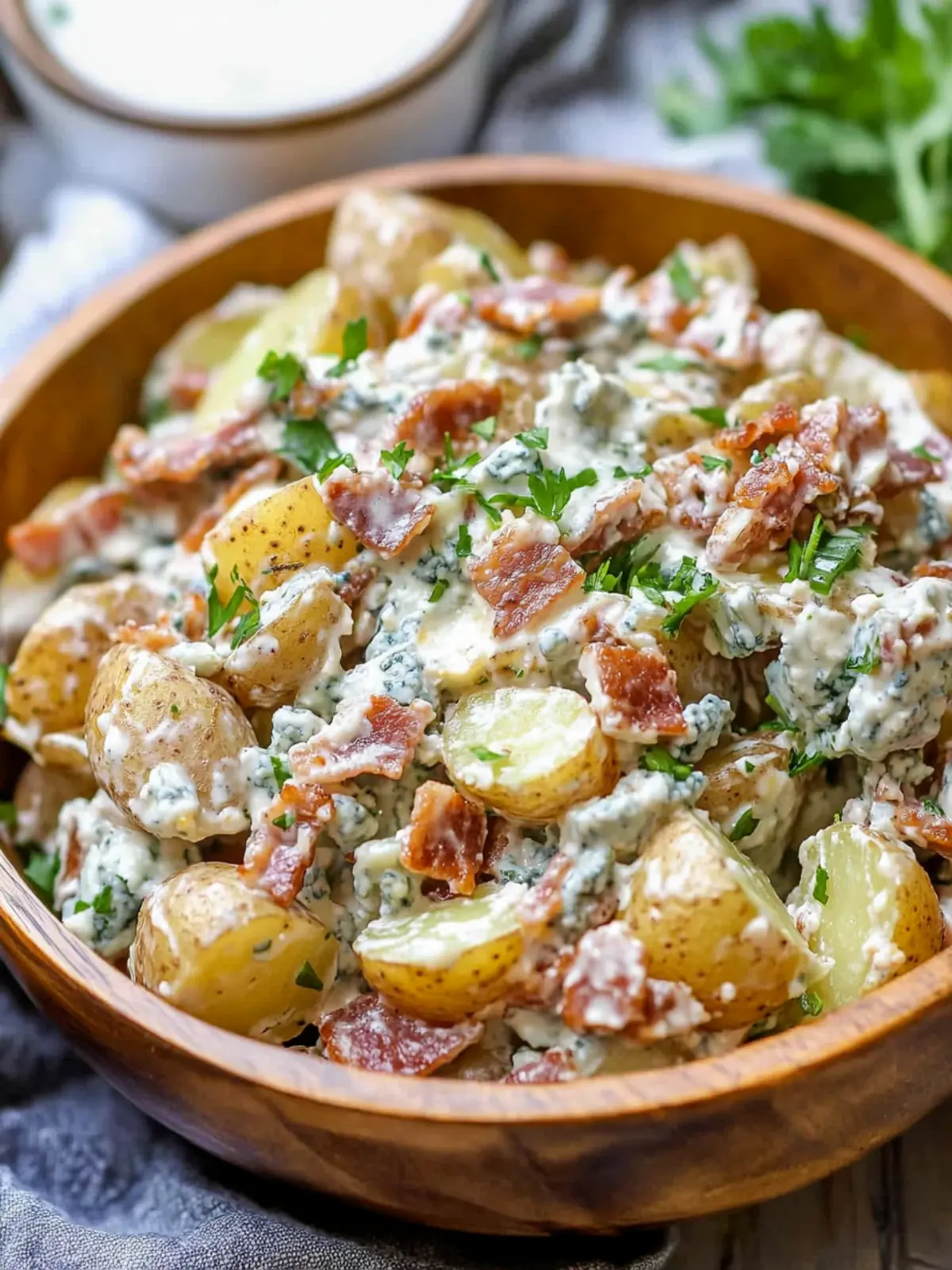 Bacon Blue Cheese Potato Salad – Creamy & Crunchy Delight