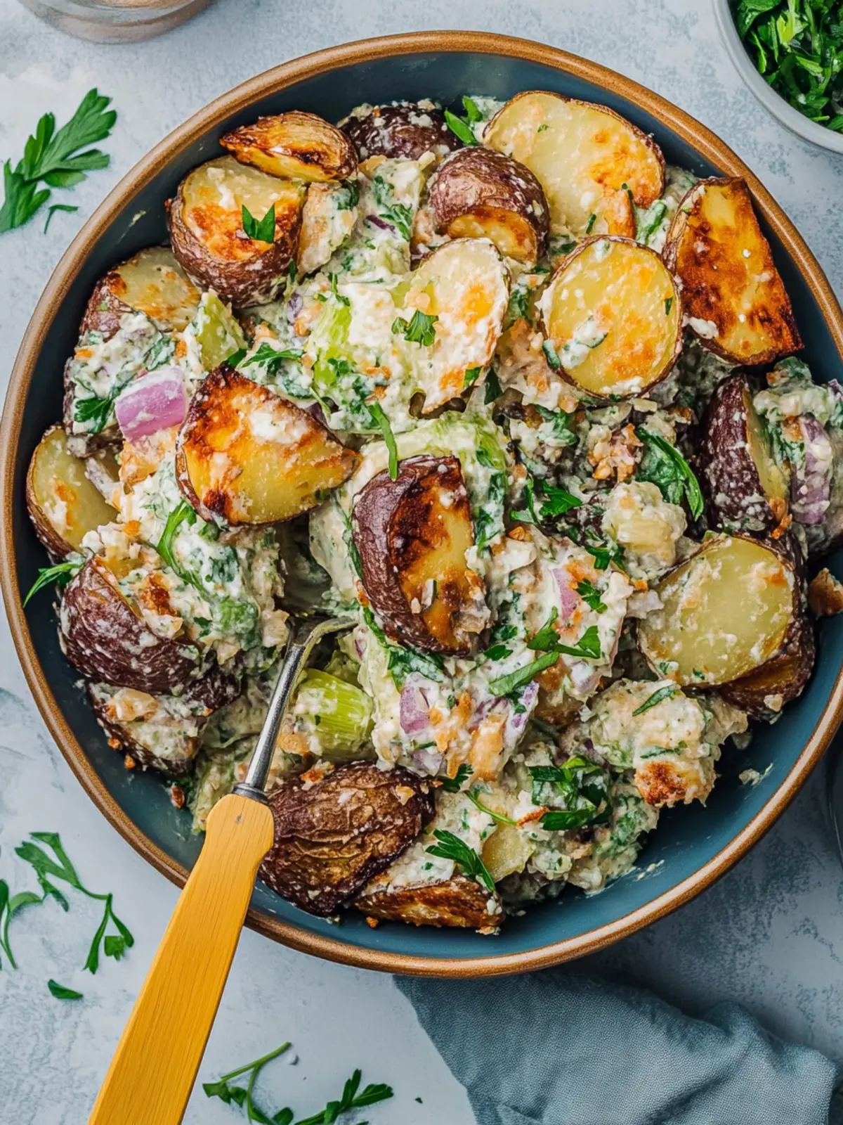 Crispy Smashed Potato Salad