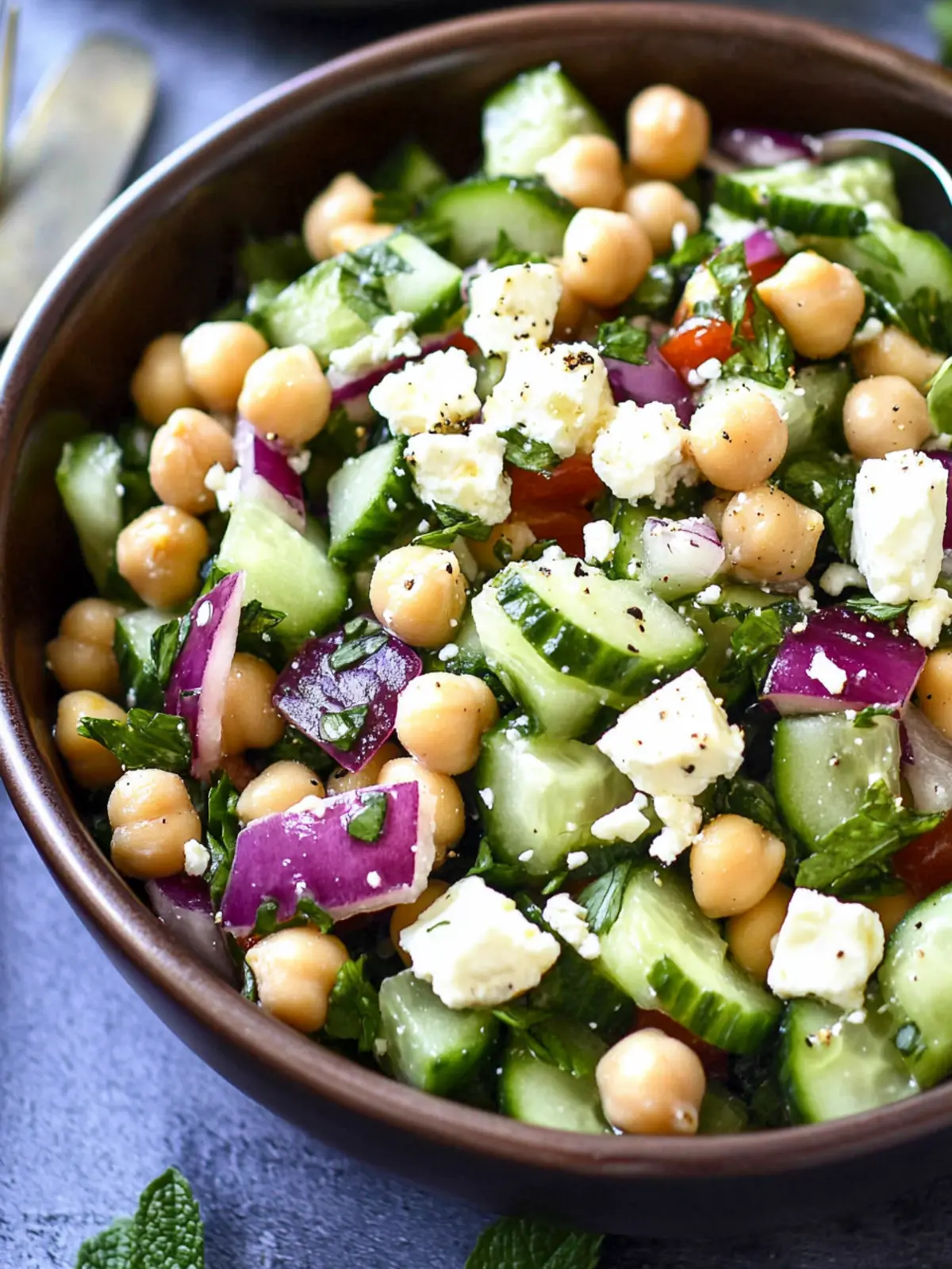 Chickpea Cucumber Feta Salad