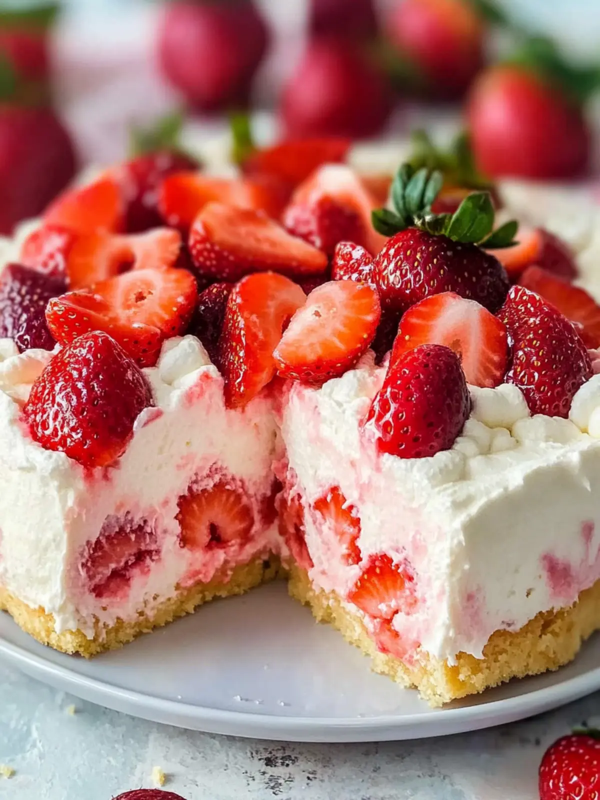 Strawberry Cheesecake Poke Cake
