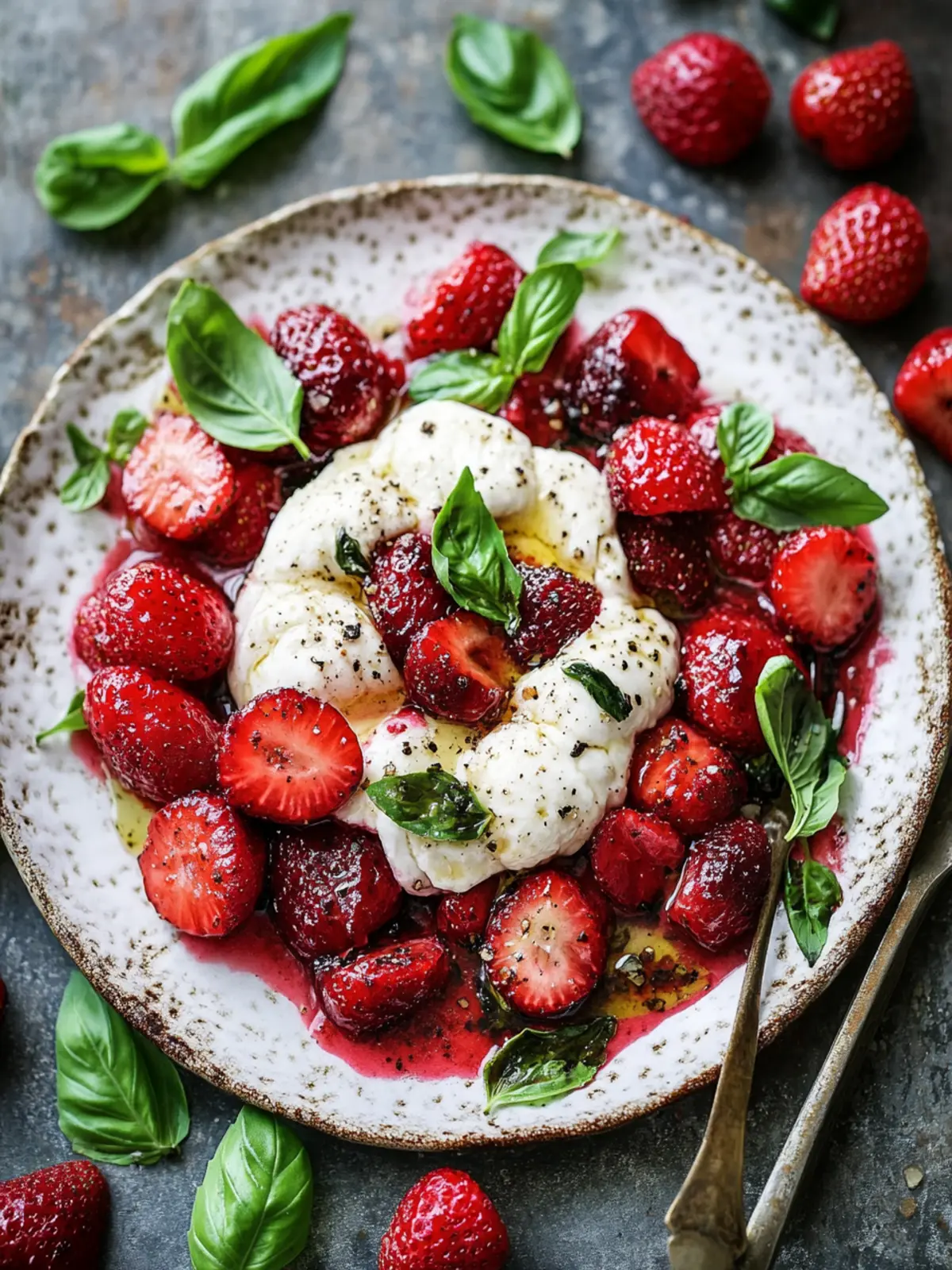 Burrata with Roasted Strawberries & Basil: A Flavor Fiesta