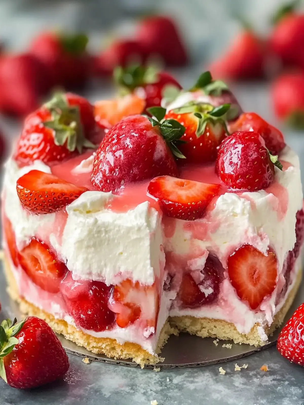 Strawberry Cheesecake Poke Cake