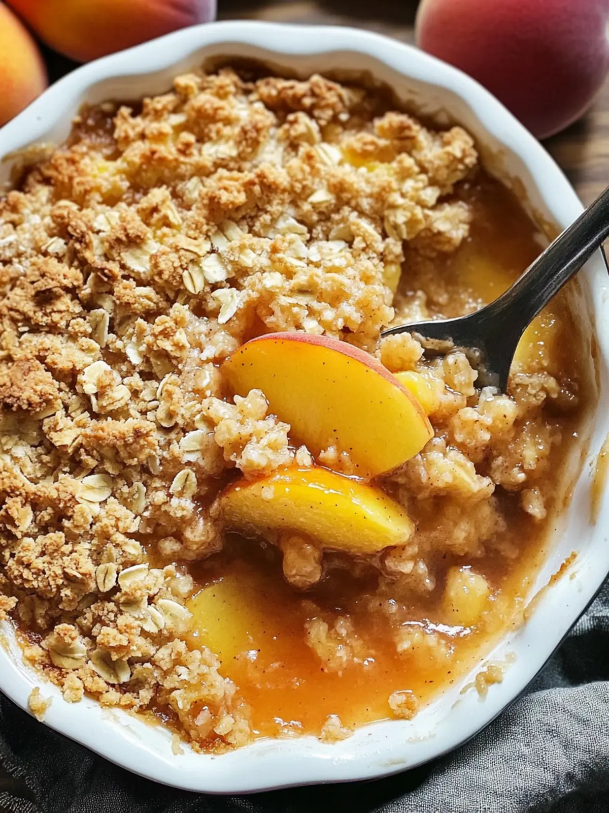 Peach crisp with fresh peaches recipe