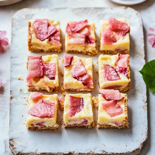 Rhubarb custard bars recipe
