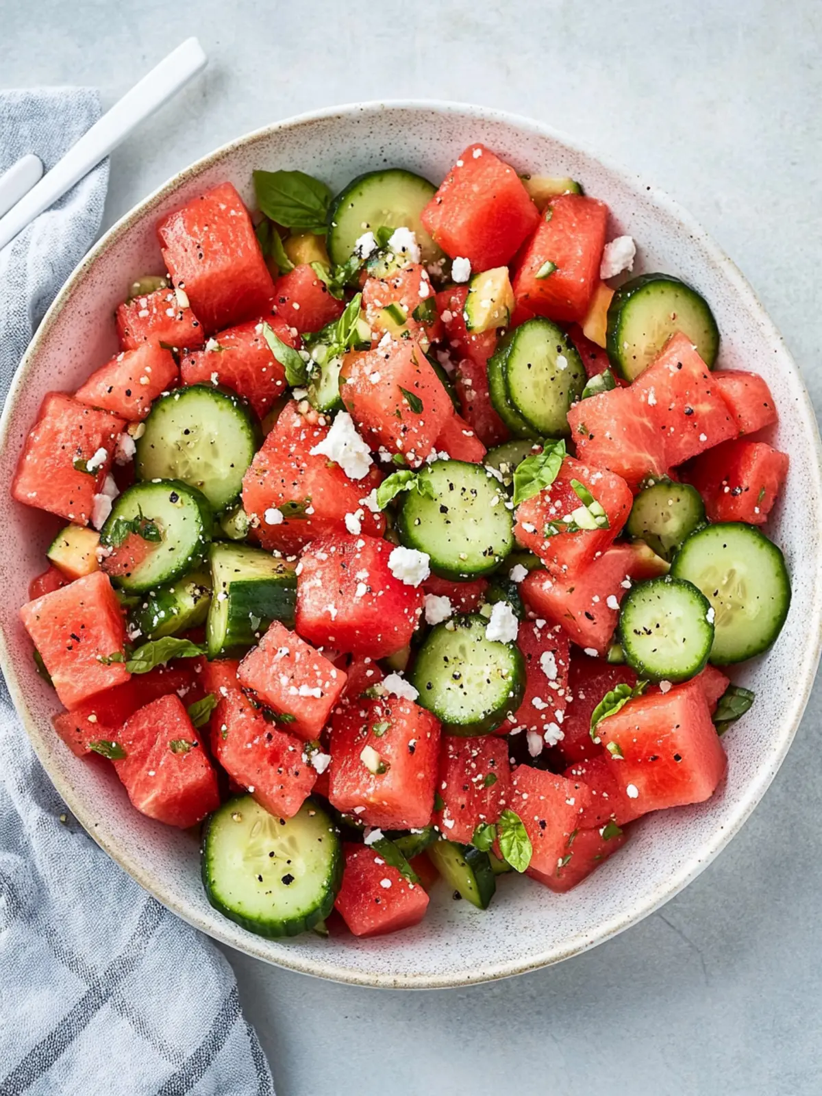 Watermelon cucumber salad recipe
