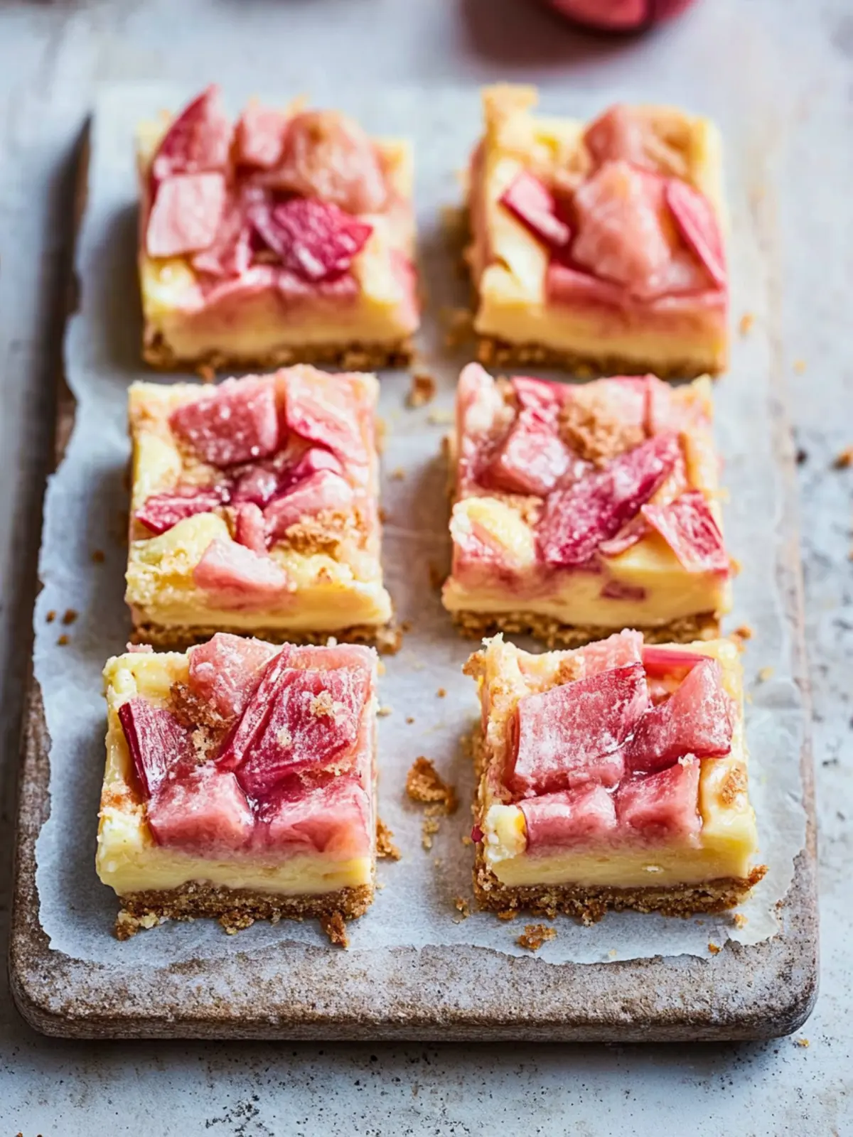 Rhubarb custard bars recipe