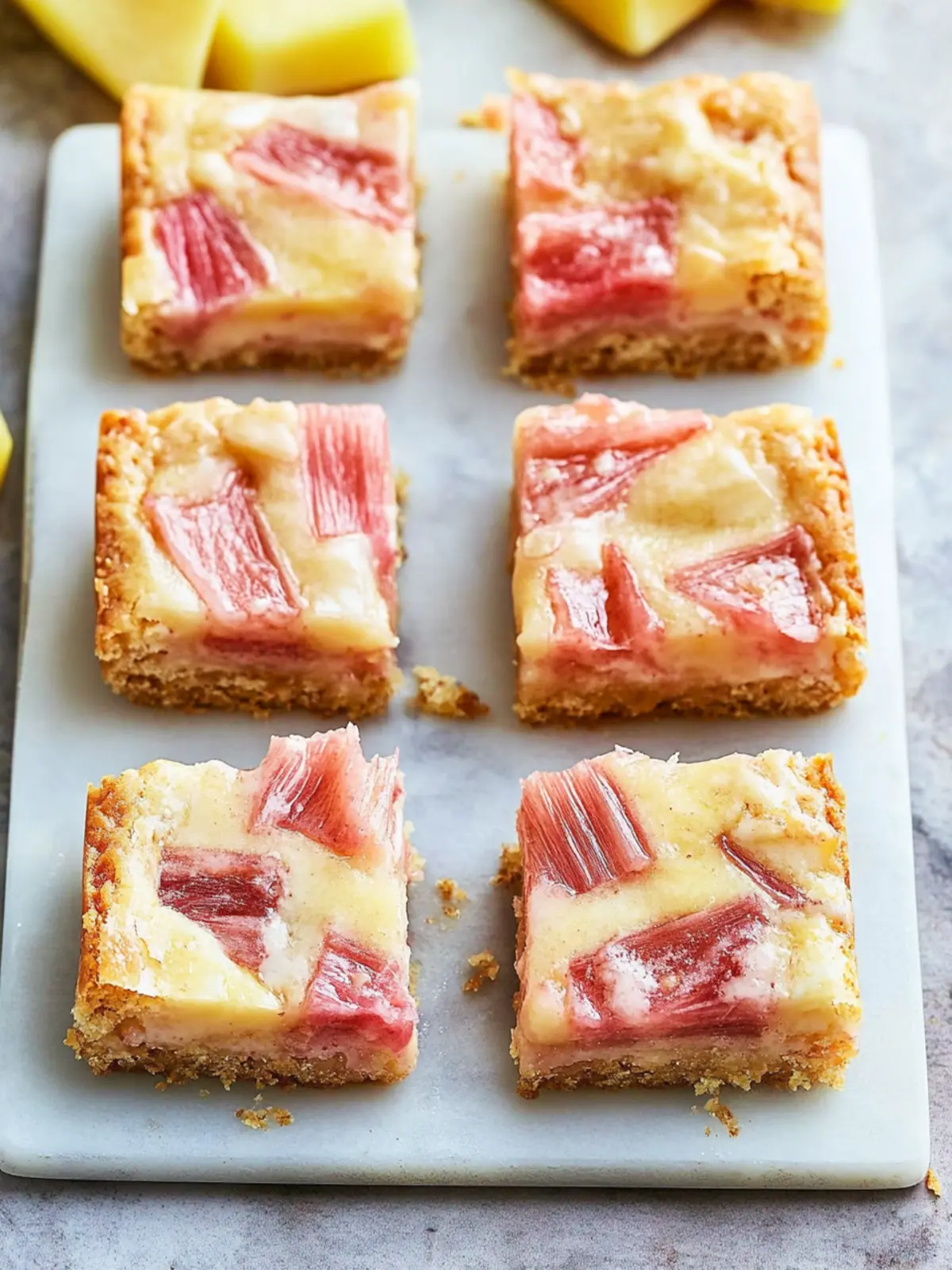 Rhubarb custard bars recipe