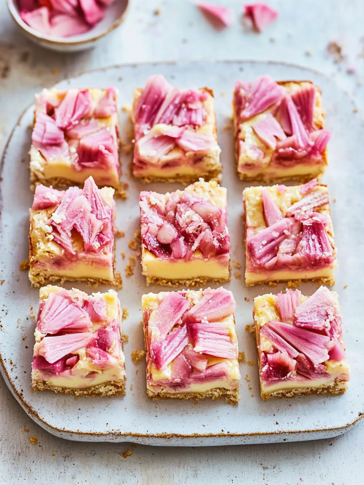 Rhubarb custard bars recipe