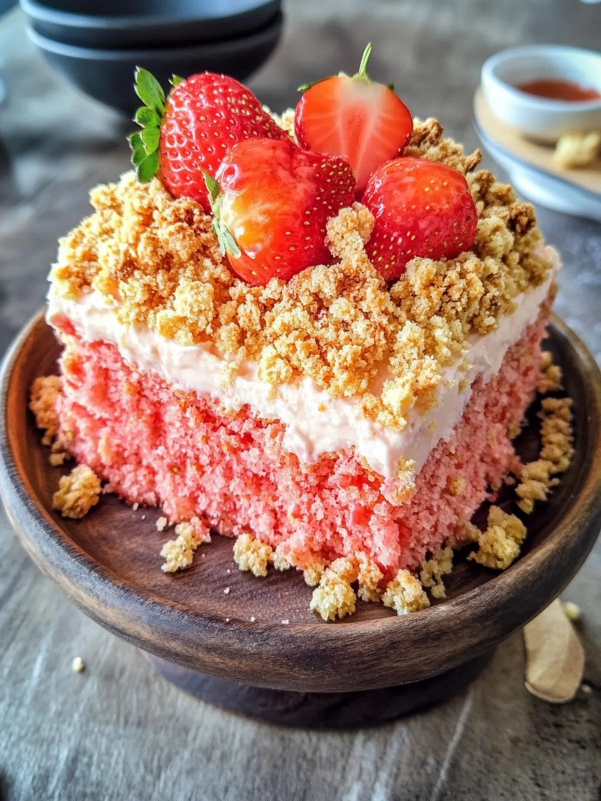 Strawberry crunch cake recipe