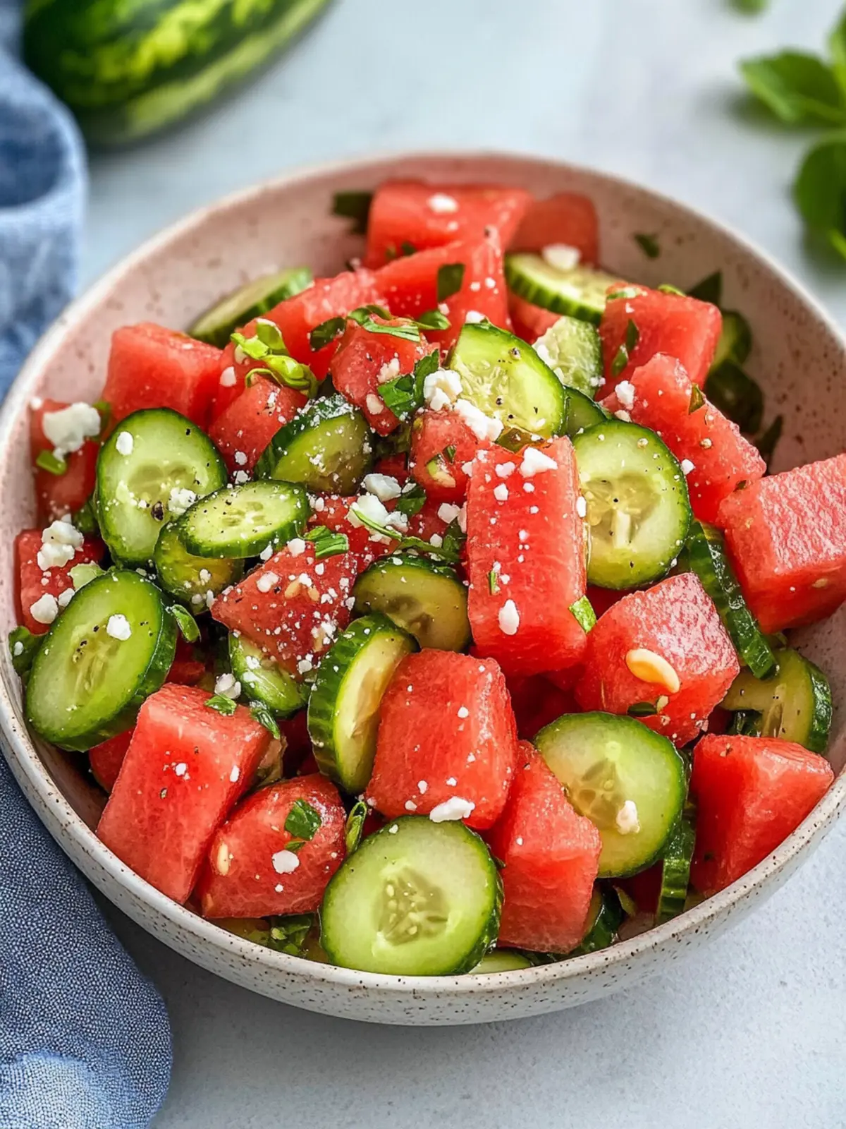 Watermelon cucumber salad recipe