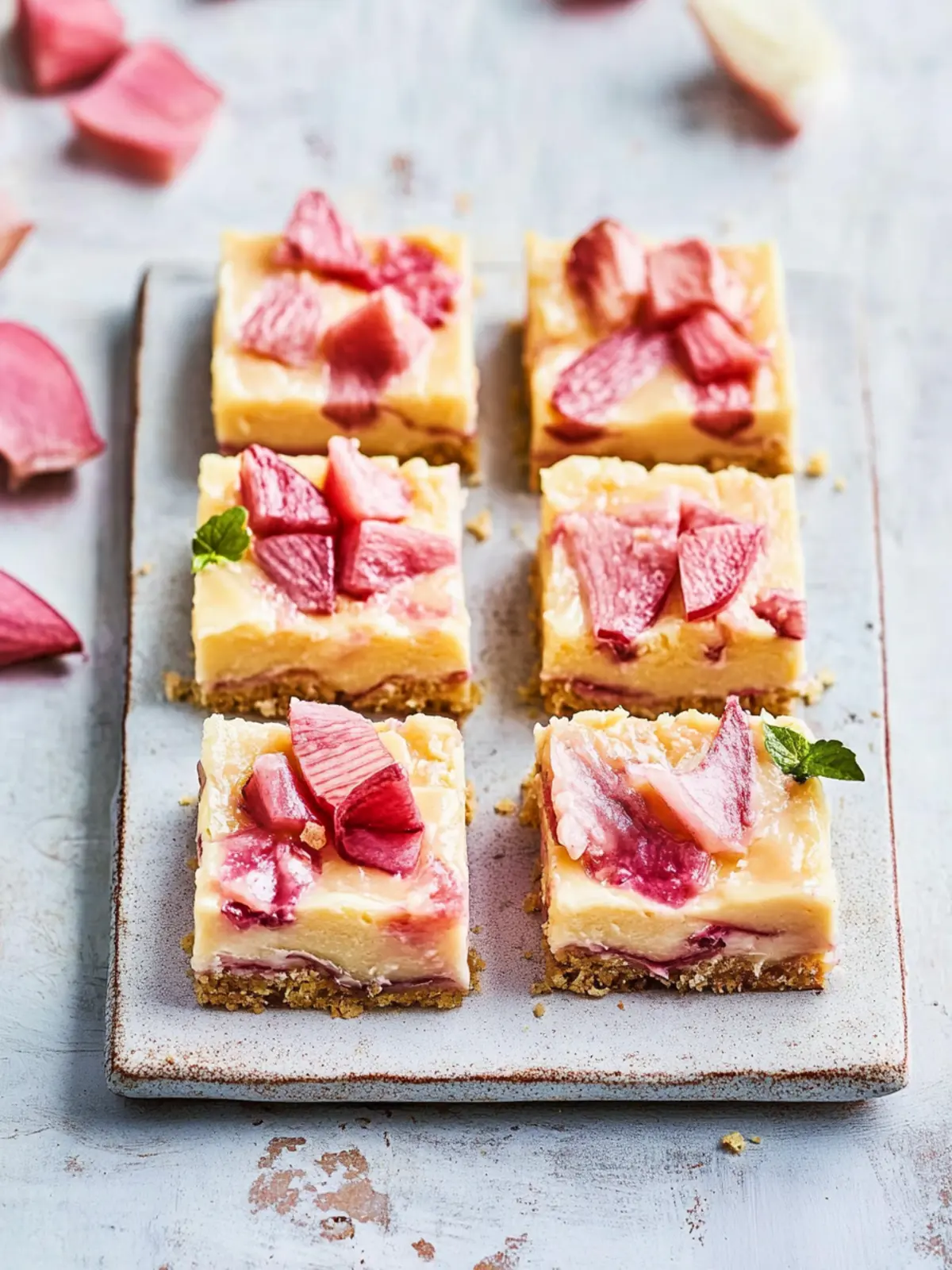 Rhubarb custard bars recipe