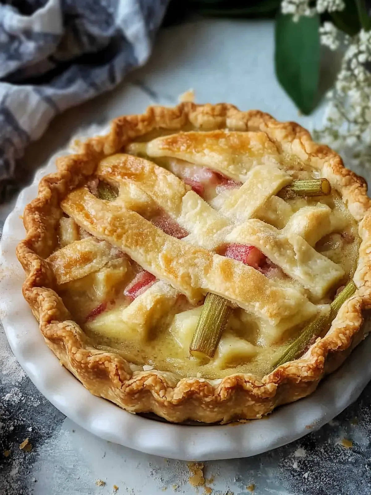 Rhubarb custard pie recipe