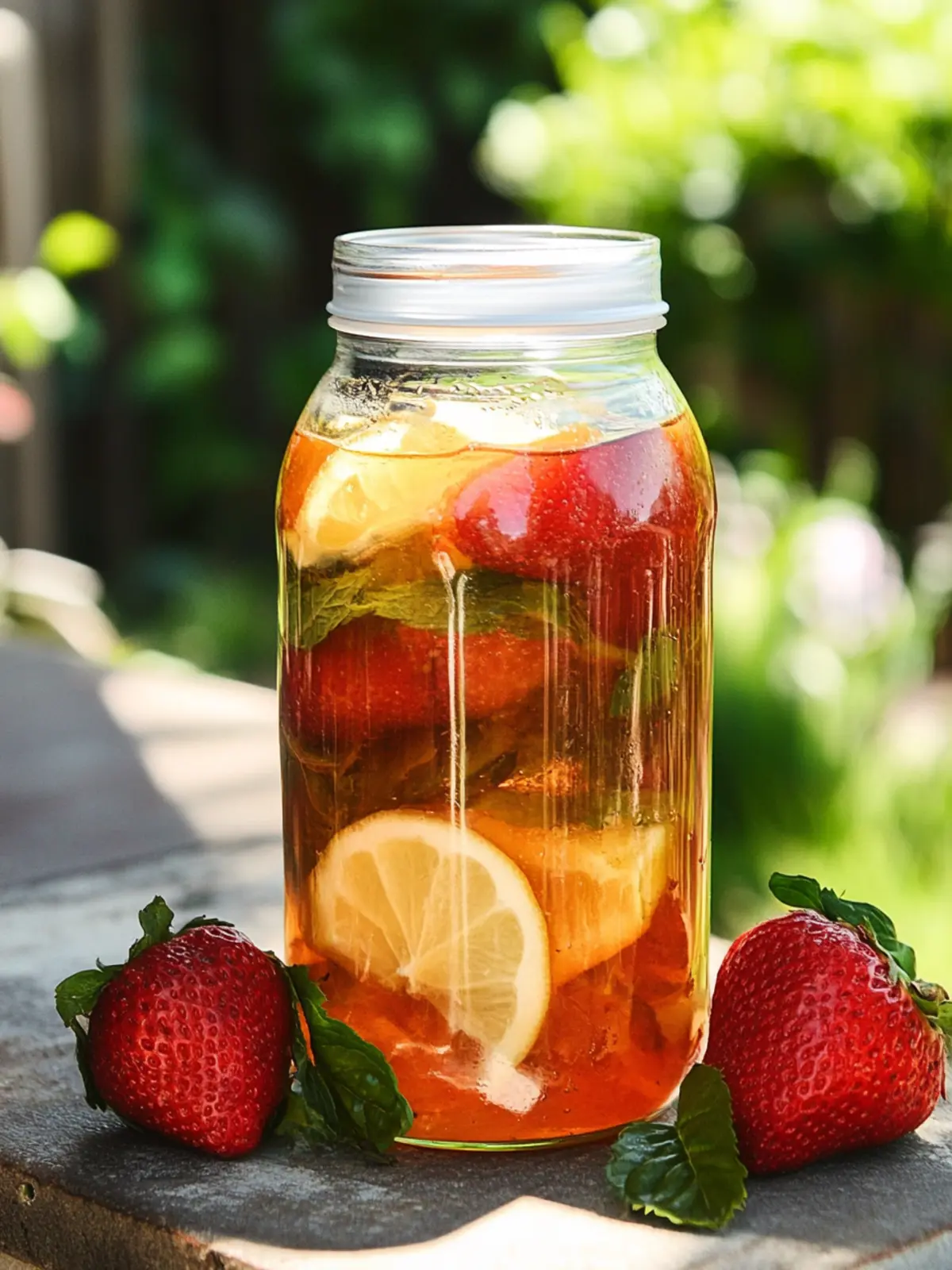 Refreshing Sun Tea Recipe with Strawberries and Lemon Bliss