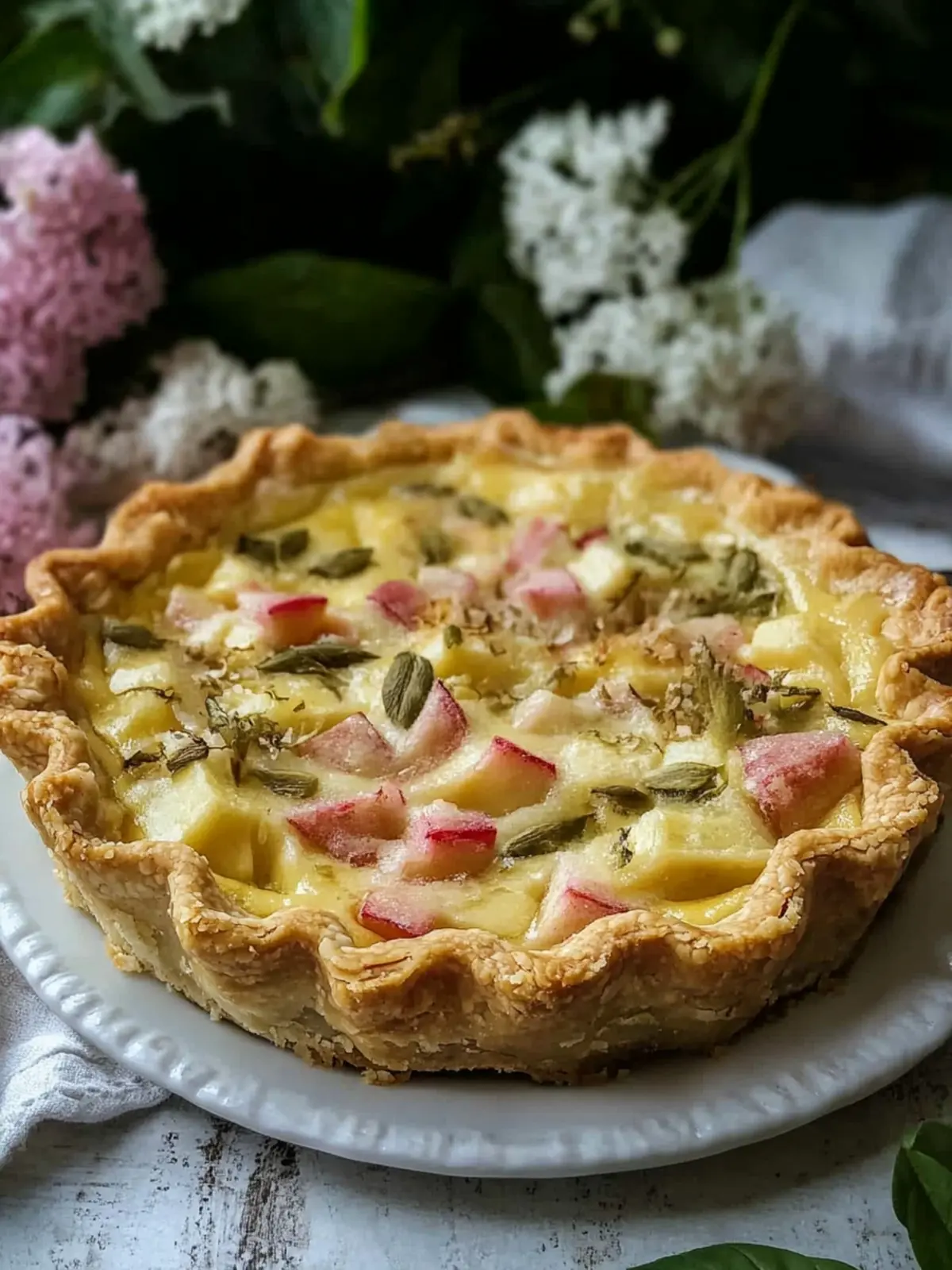 Rhubarb custard pie recipe