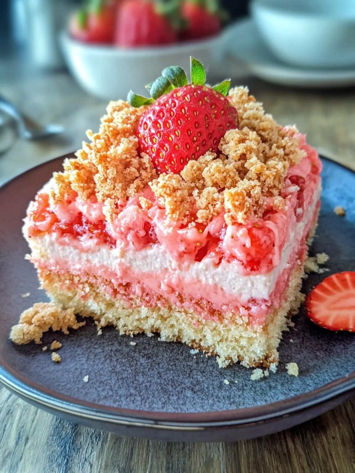 Strawberry crunch cake recipe