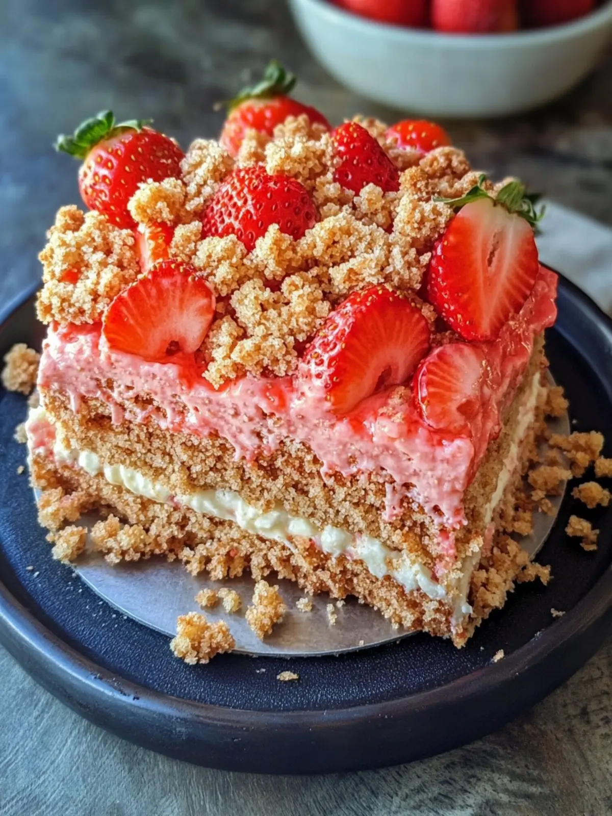 Strawberry crunch cake recipe