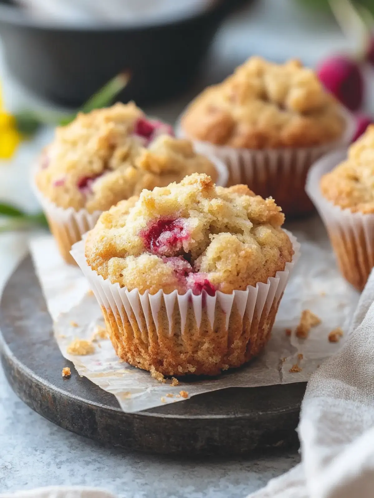Rhubarb Muffins Recipe with Irresistible Brown Sugar Crumble